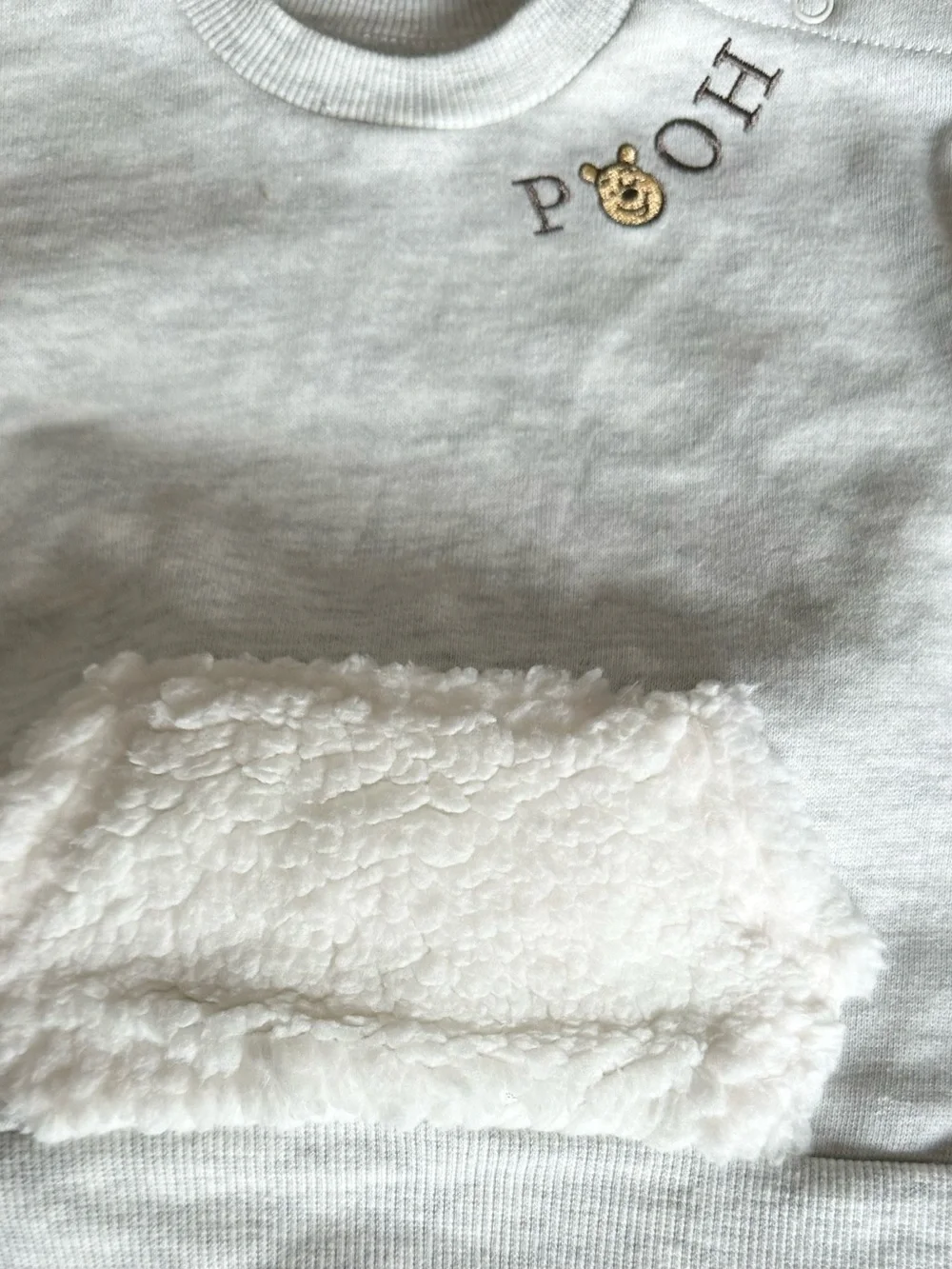 Disney Cream Fuzzy Pooh Sweatshirt & Brown Corduroy-Look Pants Set